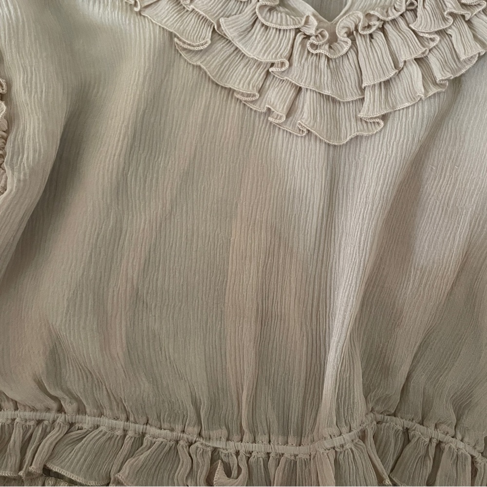 Ulla Johnson ruffle blouse in "oyster" - Picture 3 of 4